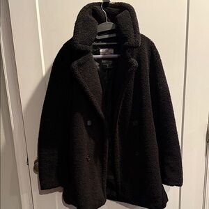 Kensie Elegant Black Textured Coat